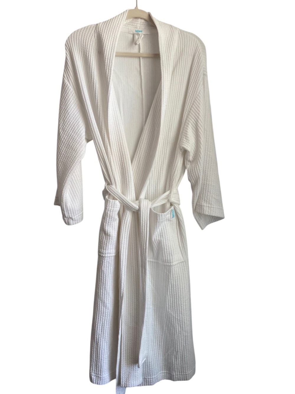 Bliss White Waffle-Knit Robe